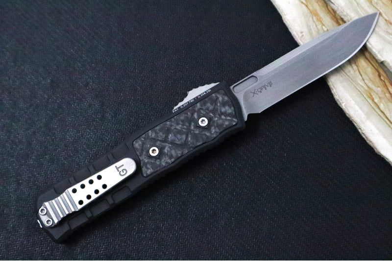 Guardian Tactical APEX OTF - Black Anodized Aluminum & Carbon Fiber Handle / CPM-MagnaMax Steel / Gunmetal Finish / Single Edge Blade 152811 - Northwest Knives