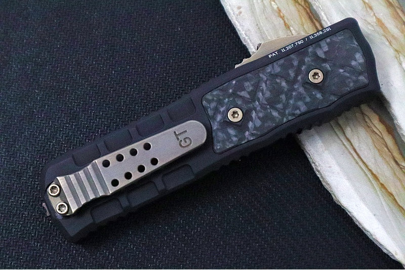 Guardian Tactical APEX OTF - Black Anodized Aluminum & Carbon Fiber Handle / CPM-MagnaMax Steel / Bronzed Gunmetal Finish / Single Edge Blade 152911 - Northwest Knives