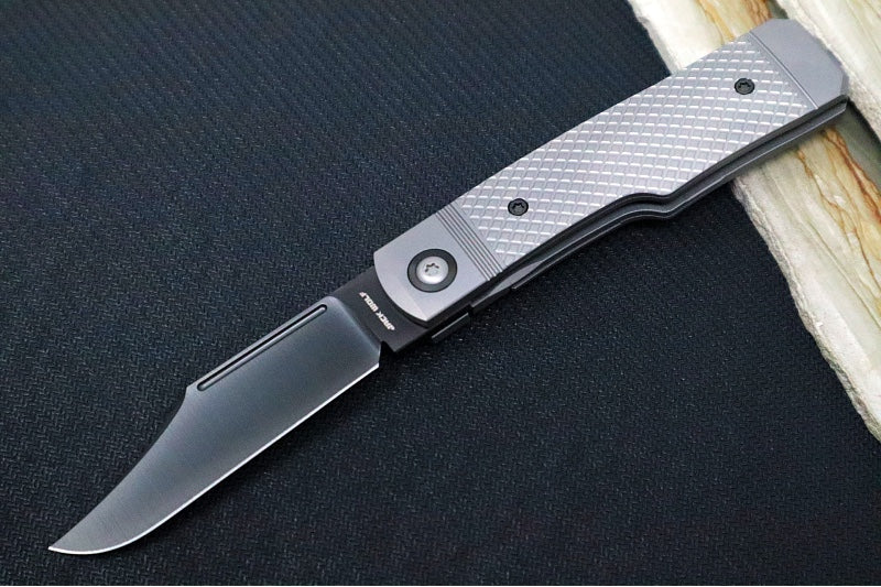 Jack Wolf Knives Gunslinger Jack Slip Joint - Titanium Cross Hatch Handle / Titanium Liners & Bolsters / CPM-S90V Steel - Northwest Knives