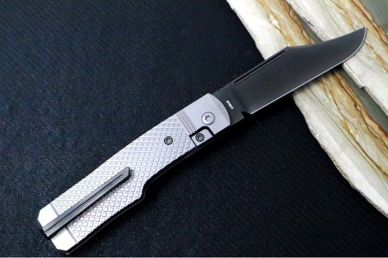 Jack Wolf Knives Gunslinger Jack Slip Joint - Titanium Cross Hatch Handle / Titanium Liners & Bolsters / CPM-S90V Steel - Northwest Knives