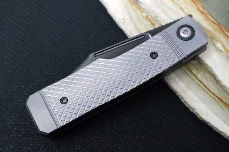Jack Wolf Knives Gunslinger Jack Slip Joint - Titanium Cross Hatch Handle / Titanium Liners & Bolsters / CPM-S90V Steel - Northwest Knives