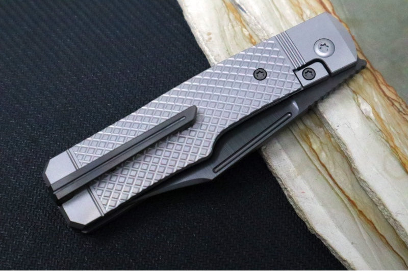 Jack Wolf Knives Gunslinger Jack Slip Joint - Titanium Cross Hatch Handle / Titanium Liners & Bolsters / CPM-S90V Steel - Northwest Knives