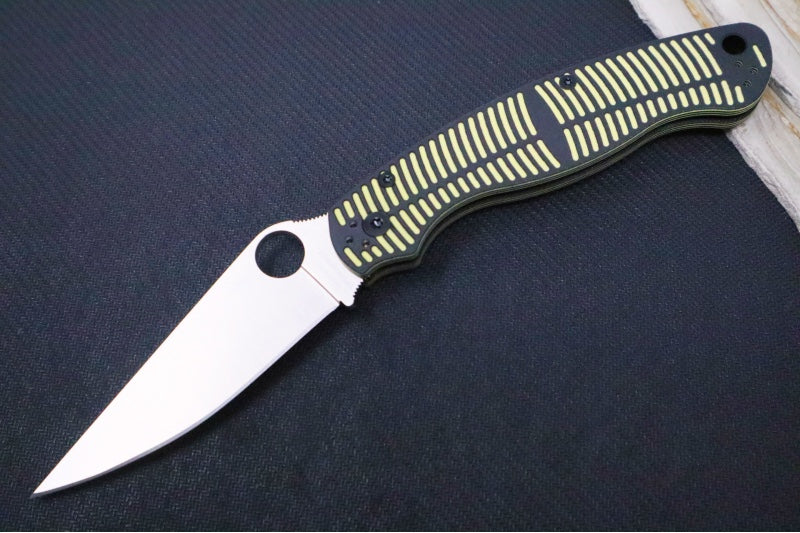 Spyderco Military 2 Salt - CPM-Magnacut Steel / Satin Blade / Yellow & Black G-10 Handle C36GBKYLMCP2 - Northwest Knives