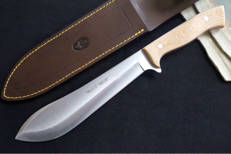 Muela Knives Machete-D Fixed Blade - Brown Micarta Handle / X50CrMoV15 Stainless Blade / Leather Sheath - Northwest Knives