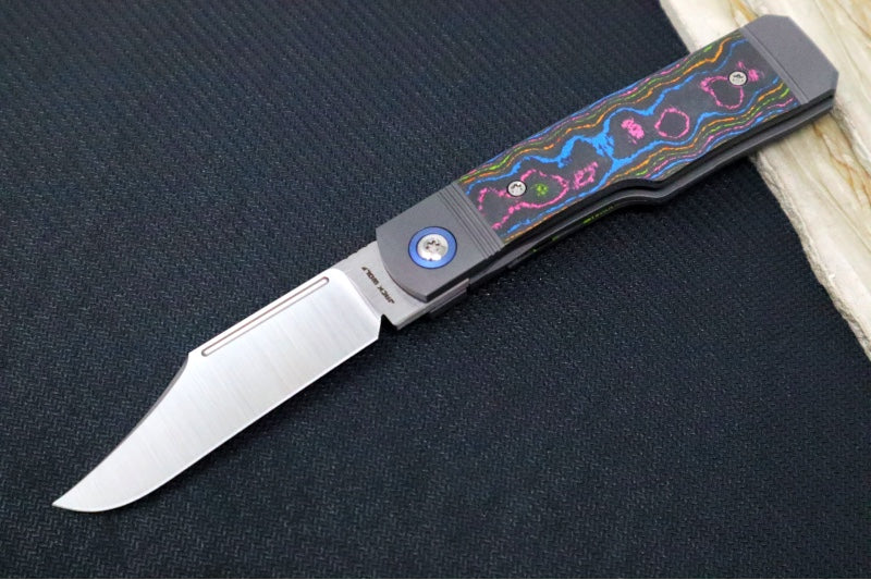 Jack Wolf Knives Gunslinger Jack Slip Joint - CamoCarbon 80s Handle / Titanium Liners & Bolsters / CPM-S90V Steel - Northwest Knives