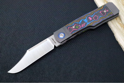 Jack Wolf Knives Gunslinger Jack Slip Joint - CamoCarbon 80s Handle / Titanium Liners & Bolsters / CPM-S90V Steel - Northwest Knives