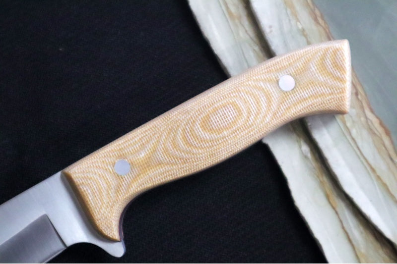 Muela Knives Machete-D Fixed Blade - Brown Micarta Handle / X50CrMoV15 Stainless Blade / Leather Sheath - Northwest Knives