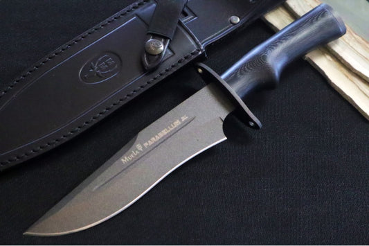 Muela Knives Parabellum-17N Fixed Blade - Black Micarta Handle / X50CrMoV15 Stainless Blade / Leather Sheath