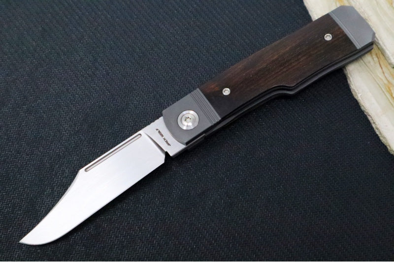 Jack Wolf Knives Gunslinger Jack Slip Joint - Ebony Wood Handle / Titanium Liners & Bolsters / CPM-S90V Steel - Northwest Knives