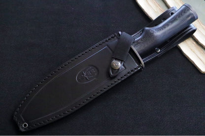 Muela Knives Parabellum-17N Fixed Blade - Black Micarta Handle / X50CrMoV15 Stainless Blade / Leather Sheath