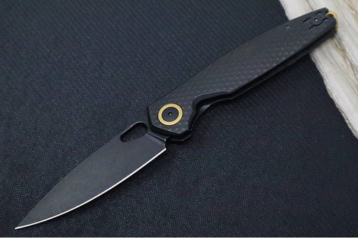 GiantMouse ACE REO - Black PVD Titanium Handle / Black PVD Finish / Brass Accents / CPM-Magnacut Steel - REO-TITANIUM-BLACKOUT - Northwest Knives