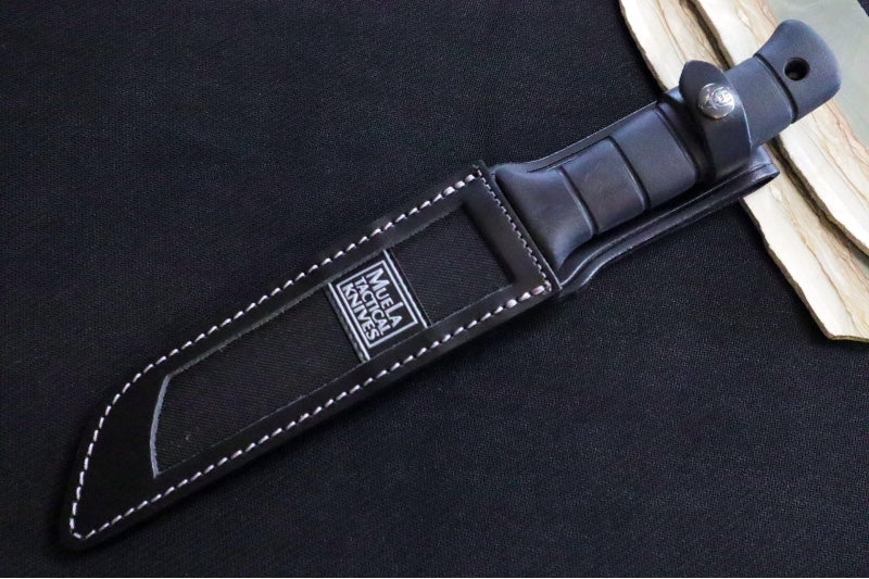 Muela Knives Tanto-19W Fixed Blade - Black Rubber Handle / X50CrMoV15 Stainless Blade / Leather & Nylon Sheath