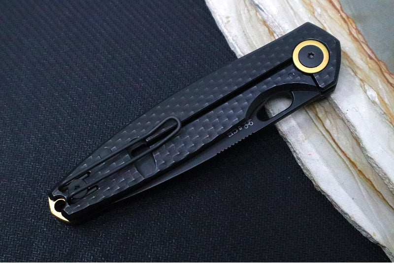 GiantMouse ACE REO - Black PVD Titanium Handle / Black PVD Finish / Brass Accents / CPM-Magnacut Steel - REO-TITANIUM-BLACKOUT - Northwest Knives