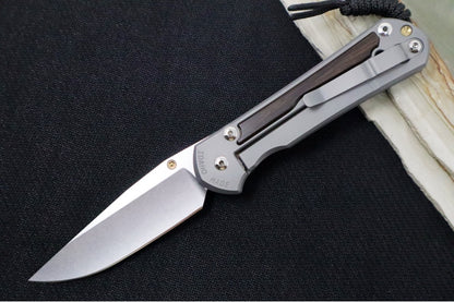 Chris Reeve Large Sebenza 31 LEFT HAND - Drop Point Blade /  Macassar Ebony Inlay / CPM-Magnacut (A1) L31-1117