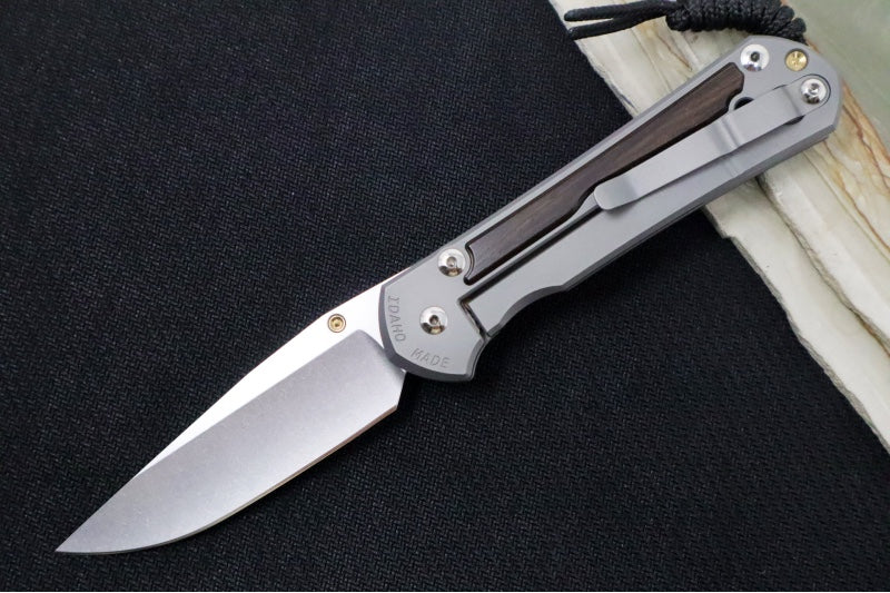 Chris Reeve Large Sebenza 31 LEFT HAND - Drop Point Blade /  Macassar Ebony Inlay / CPM-Magnacut (A1) L31-1117 - Northwest Knives