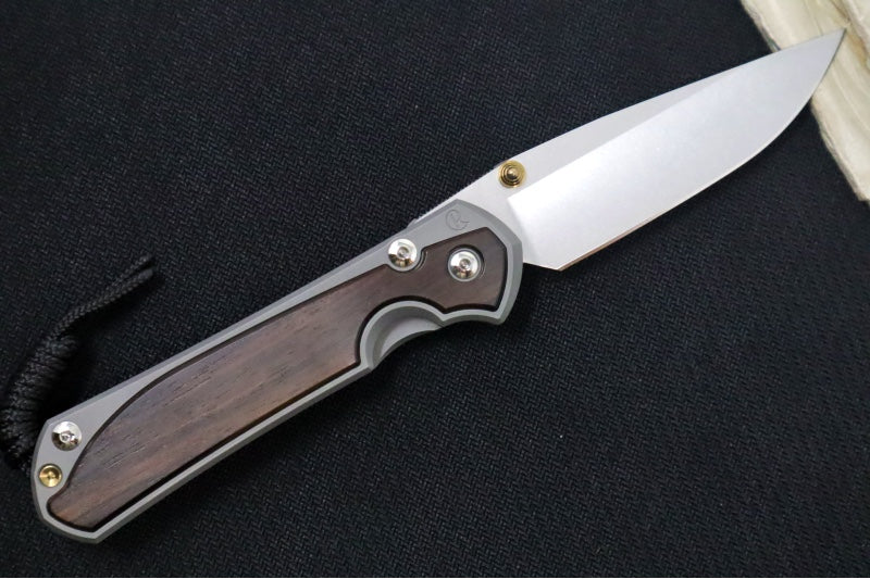 Chris Reeve Large Sebenza 31 LEFT HAND - Drop Point Blade /  Macassar Ebony Inlay / CPM-Magnacut (A1) L31-1117