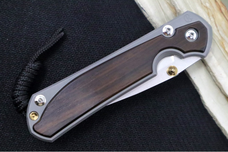 Chris Reeve Large Sebenza 31 LEFT HAND - Drop Point Blade /  Macassar Ebony Inlay / CPM-Magnacut (A1) L31-1117 - Northwest Knives
