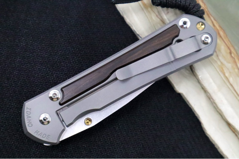 Chris Reeve Large Sebenza 31 LEFT HAND - Drop Point Blade /  Macassar Ebony Inlay / CPM-Magnacut (A1) L31-1117