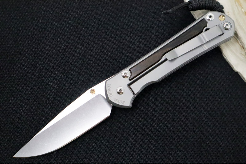 Chris Reeve Large Sebenza 31 LEFT HAND - Drop Point Blade /  Macassar Ebony Inlay / CPM-Magnacut (A2) L31-1117