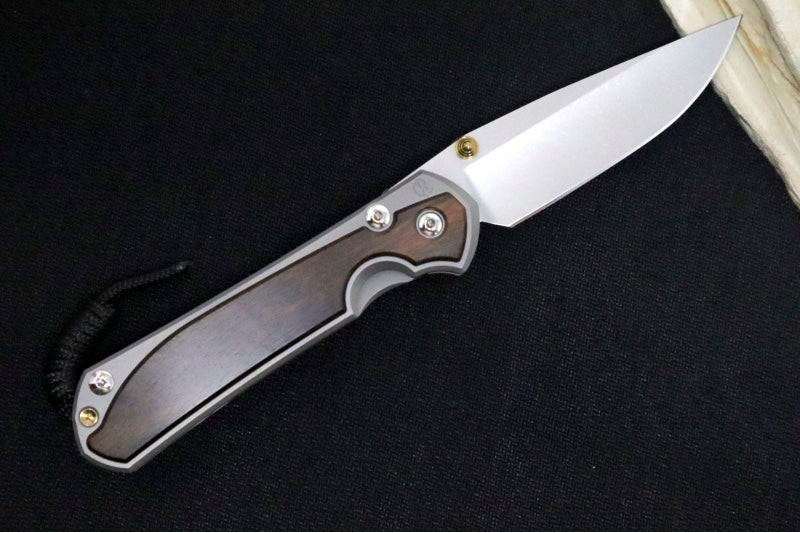 Chris Reeve Large Sebenza 31 LEFT HAND - Drop Point Blade /  Macassar Ebony Inlay / CPM-Magnacut (A2) L31-1117