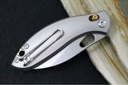 GiantMouse GM13 Folder  - Orange Peel Full Titanium Handle Scales / Stonewashed Finish / CPM-S90V Steel / Hawkbill Blade GM13 - Northwest Knives