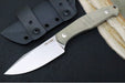 GiantMouse GMF2 Fixed Blade - Full Tang with Green Micarta Handle Scales / Stonewashed Finish / Bohler N690 Steel / Drop Point Blade - Northwest Knives