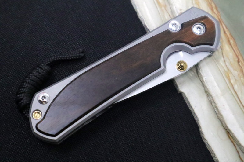 Chris Reeve Large Sebenza 31 LEFT HAND - Drop Point Blade /  Macassar Ebony Inlay / CPM-Magnacut (A2) L31-1117