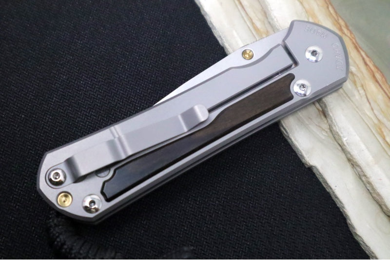 Chris Reeve Large Sebenza 31 LEFT HAND - Drop Point Blade /  Macassar Ebony Inlay / CPM-Magnacut (A2) L31-1117