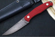 GiantMouse GMF2 Fixed Blade - Full Tang with Red G-10 Handle Scales / Black Stonewashed Finish / Bohler N690 Steel / Drop Point Blade - Northwest Knives