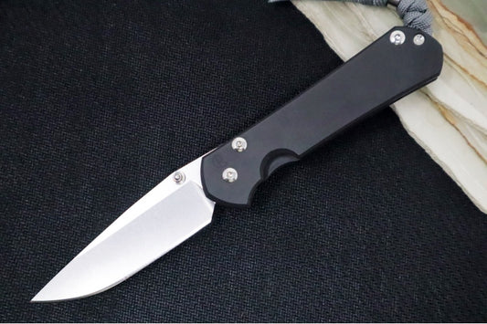 Chris Reeve Knives Small Sebenza 31 NWK Exclusive - Drop Point Blade / CPM-Magnacut Steel / Armor Black Cerakote Handle / Grey Lanyard S31-1734