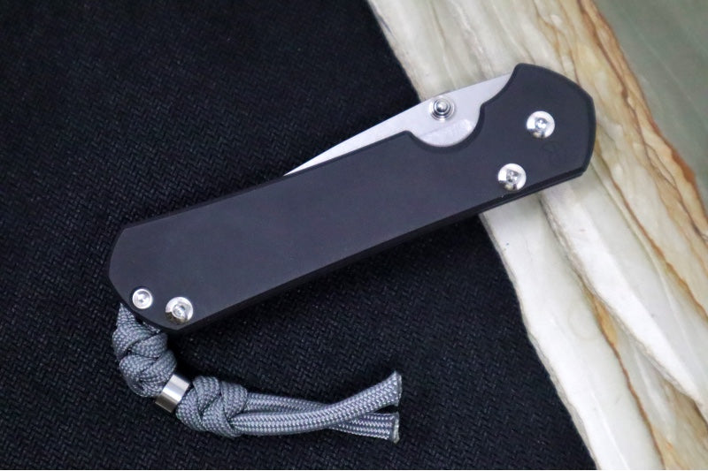 Chris Reeve Knives Small Sebenza 31 NWK Exclusive - Drop Point Blade / CPM-Magnacut Steel / Armor Black Cerakote Handle / Grey Lanyard S31-1734