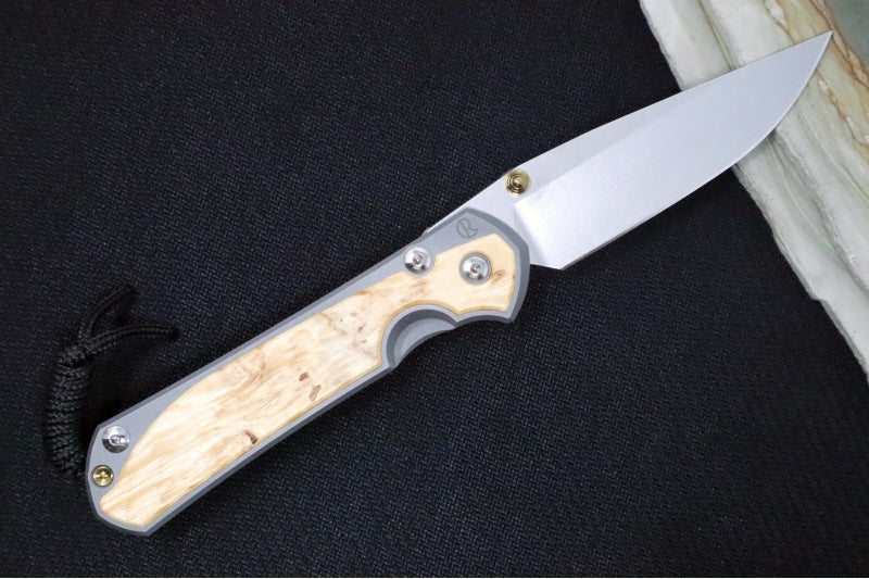 Chris Reeve Large Sebenza 31 LEFT HAND - Drop Point Blade / Box Elder Inlay / CPM-Magnacut (A2) L31-1109 - Northwest Knives