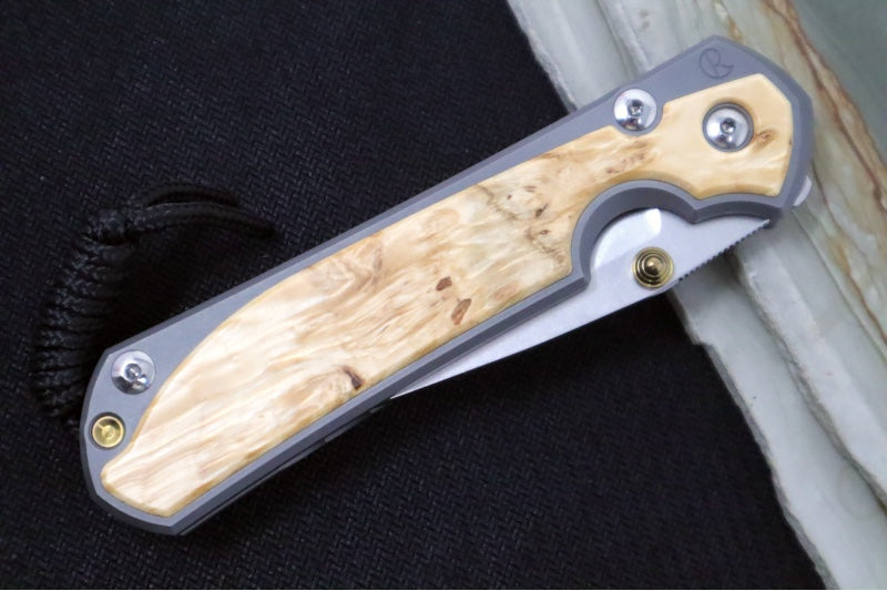 Chris Reeve Large Sebenza 31 LEFT HAND - Drop Point Blade / Box Elder Inlay / CPM-Magnacut (A2) L31-1109
