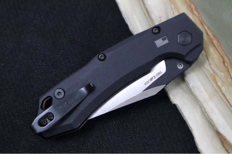 Kershaw 7851 Launch 19 Automatic Knife - Clip Point Blade / Black Anodized Aluminum & Earth Brown G-10 Handle / CPM-154 Steel