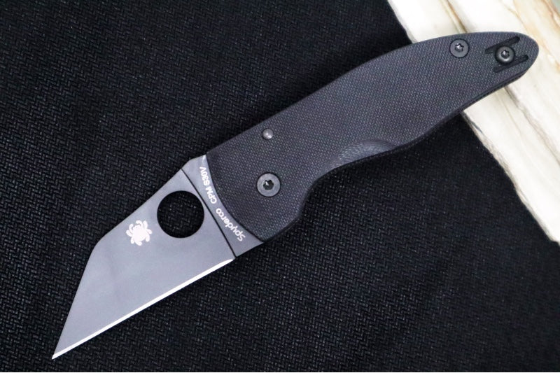 Spyderco Microjimbo- Black G10 Handle / Black DLC Finish / Wharncliffe Blade / CPM-S30V - C264GPBK