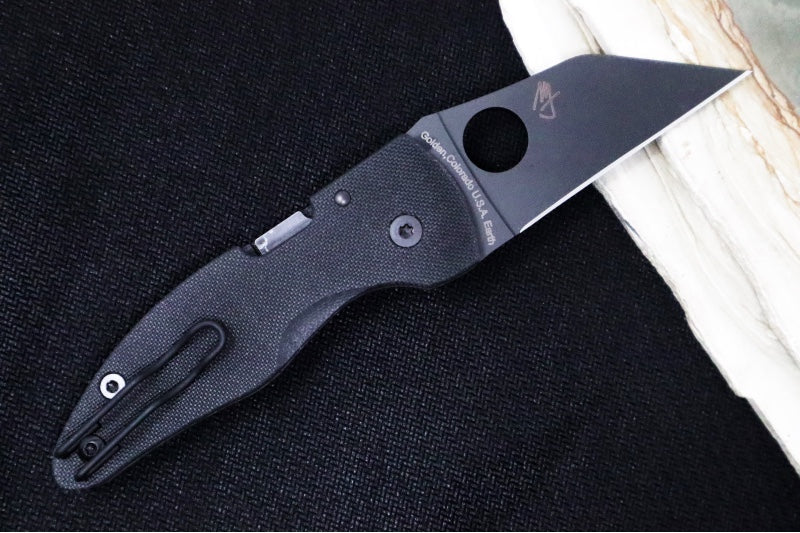 Spyderco Microjimbo- Black G10 Handle / Black DLC Finish / Wharncliffe Blade / CPM-S30V - C264GPBK