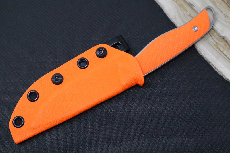 Boker USA Backcountry Fixed Blade - Textured Orange G-10 Handle / CPM-Magnacut Steel / Stonewash Finish / Drop Point Blade 02BU0001 - Northwest Knives