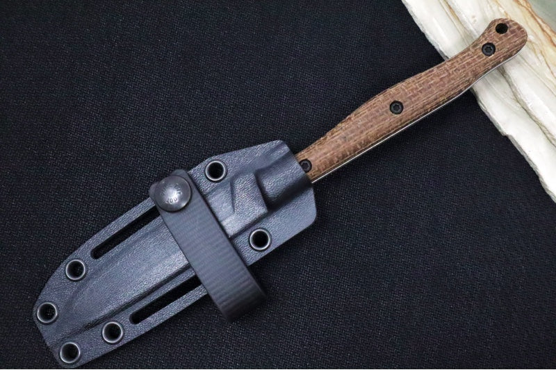 White River Knives Exodus 4 - CPM-S35VN Steel / Natural Burlap Micarta Handle