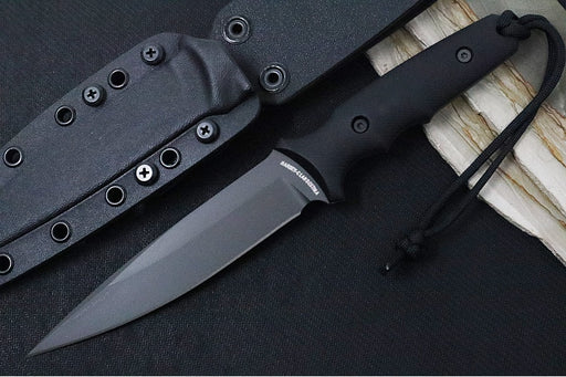 Spartan Blades Clandestina Fixed Blade - Black Blade / Black Micarta Handle / Black Kydex Sheath SB57BKBKKYBK - Northwest Knives