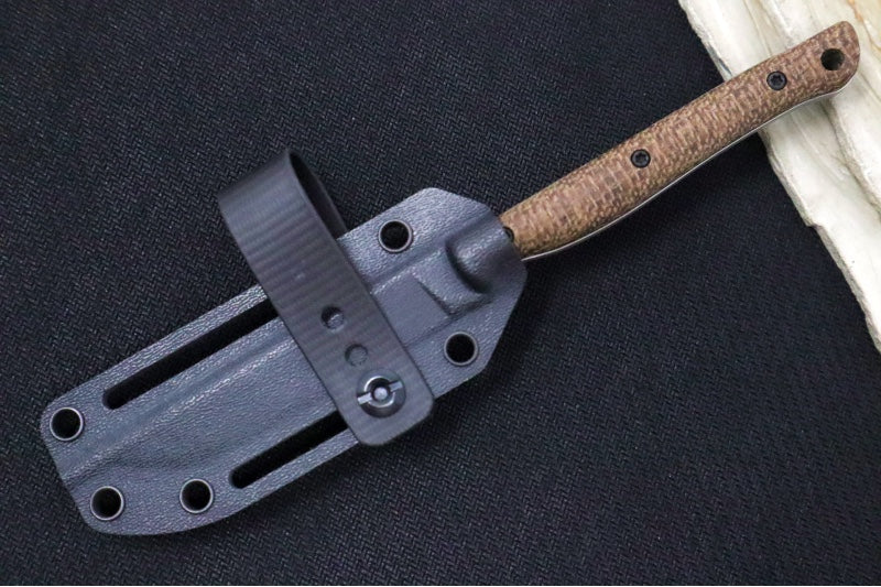 White River Knives Exodus 3 - CPM-S35VN Steel / Natural Burlap Micarta Handle