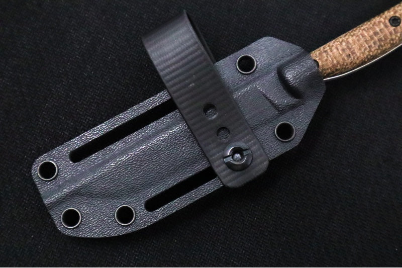 White River Knives Exodus 3 - CPM-S35VN Steel / Natural Burlap Micarta Handle