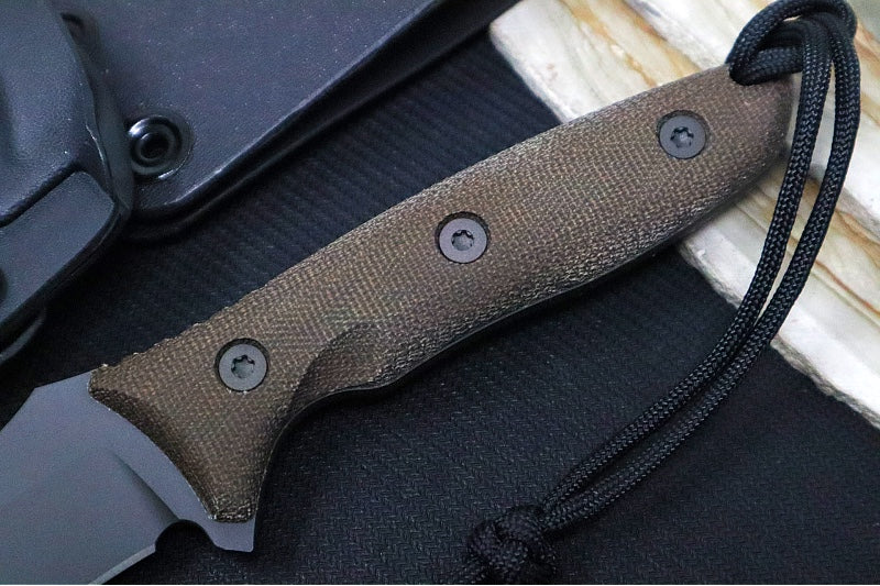 Spartan Blades Moros Fighter Fixed Blade - CPM-Magnacut Steel / Spear Point Blade / Black Finish / Green Micarta Handle / Black Kydex Sheath SB53BKGRKYBK - Northwest Knives