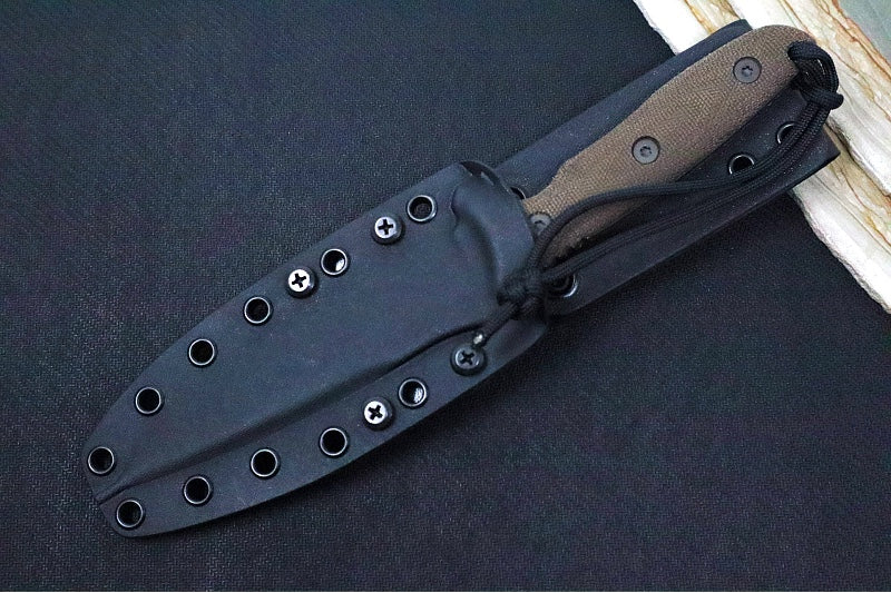 Spartan Blades Moros Fighter Fixed Blade - CPM-Magnacut Steel / Spear Point Blade / Black Finish / Green Micarta Handle / Black Kydex Sheath SB53BKGRKYBK - Northwest Knives