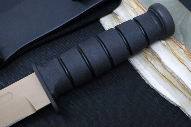 Spartan Blades KA-BAR Fixed Blade - Flat Dark Earth Clip Point Blade / Black Leather Sheath SB54DEBKLTBK - Northwest Knives