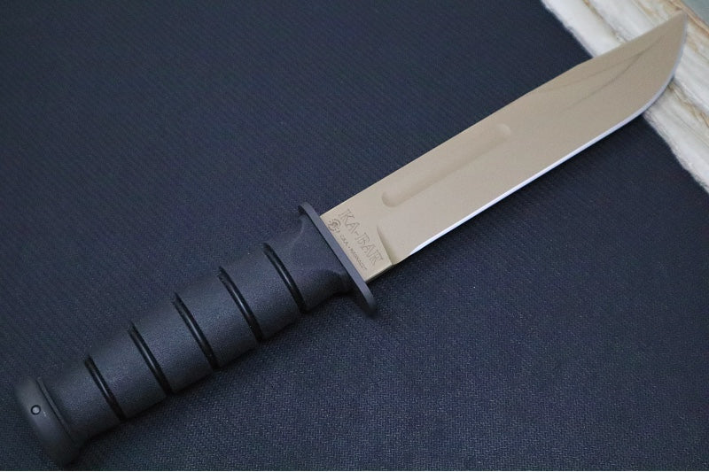 Spartan Blades KA-BAR Fixed Blade - Flat Dark Earth Clip Point Blade / Black Leather Sheath SB54DEBKLTBK - Northwest Knives