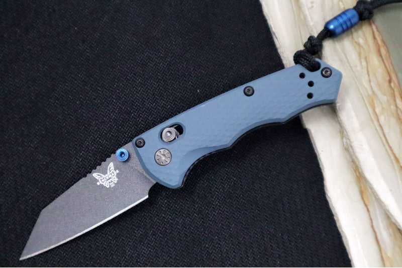 Benchmade 290BK Full Immunity Custom - Cobalt Black Cerakote Finish  / CPM-M4 Steel / Wharncliffe Blade / Cold War Grey Cerakoted Aluminum Handle
