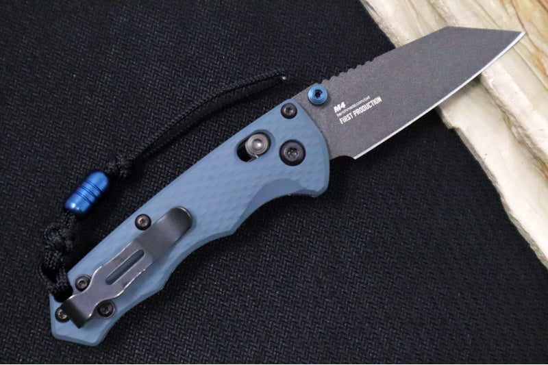 Benchmade 290BK Full Immunity Custom - Cobalt Black Cerakote Finish  / CPM-M4 Steel / Wharncliffe Blade / Cold War Grey Cerakoted Aluminum Handle