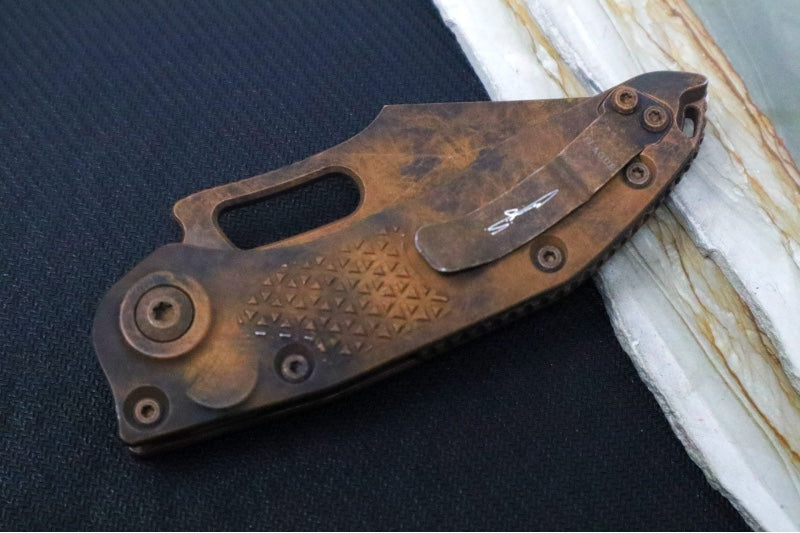 Microtech Stitch Auto Plague Outbreak - Fully Serrated Wharncliffe Blade / Plague Outbreak Finish / Plague Outbreak Anodized Aluminum with Blood Splatter 169-3PLOBS - Northwest Knives