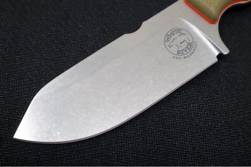 White River Knives 3.5" Firecraft  - CPM-Magnacut Steel / Orange & OD Green Textured G-10 Handle WRFC3.5-TGO-MAG - Northwest Knives