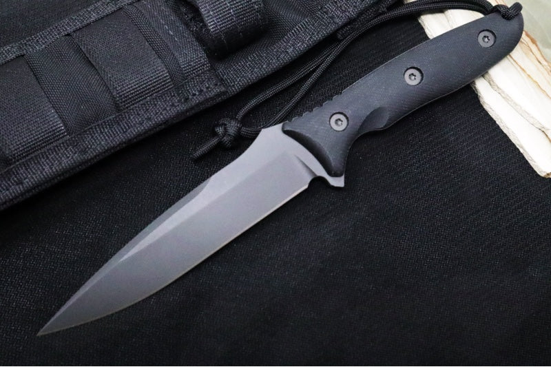 Spartan Blades Moros Fighter Fixed Blade - CPM-S45VN Steel / Spear Point Blade / Black Finish / Black Micarta Handle / Black Nylon Molle Sheath SB53BKBKNLBK